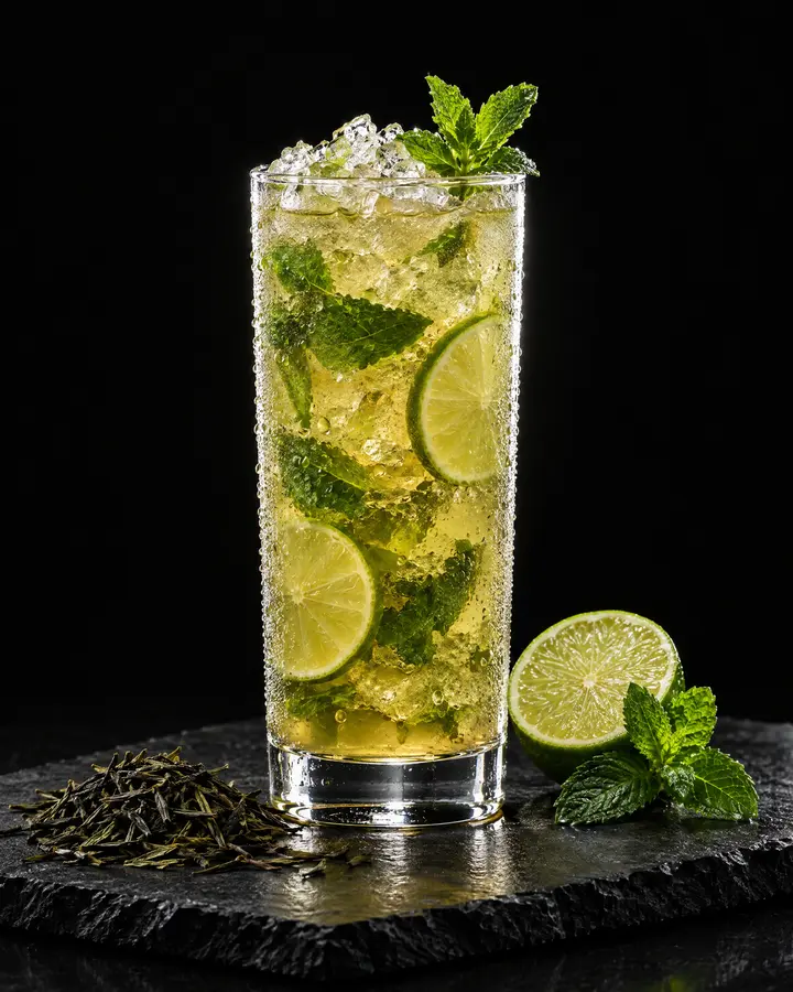 icedTEA N°02 Minze & Limette im Glas