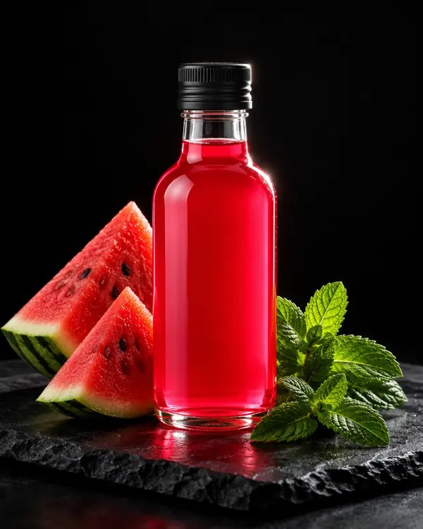 Syrup-Flasche Wassermelone & Minze mit Zutaten