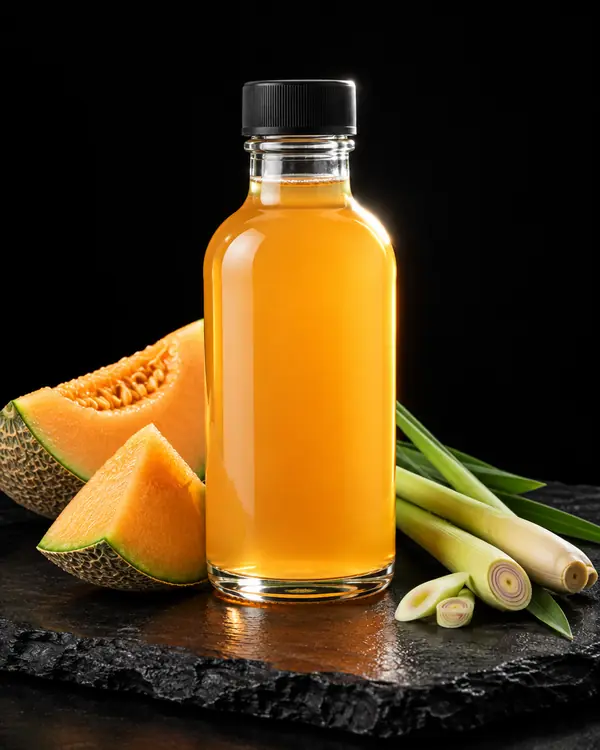 Syrup-Flasche Melone & Zitronengras mit Zutaten